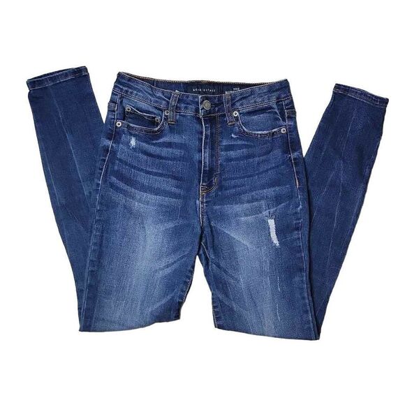 Aeropostale The Norma Jean Distressed Skinny Leg Denim Jeans Size 2 - Picture 5 of 16